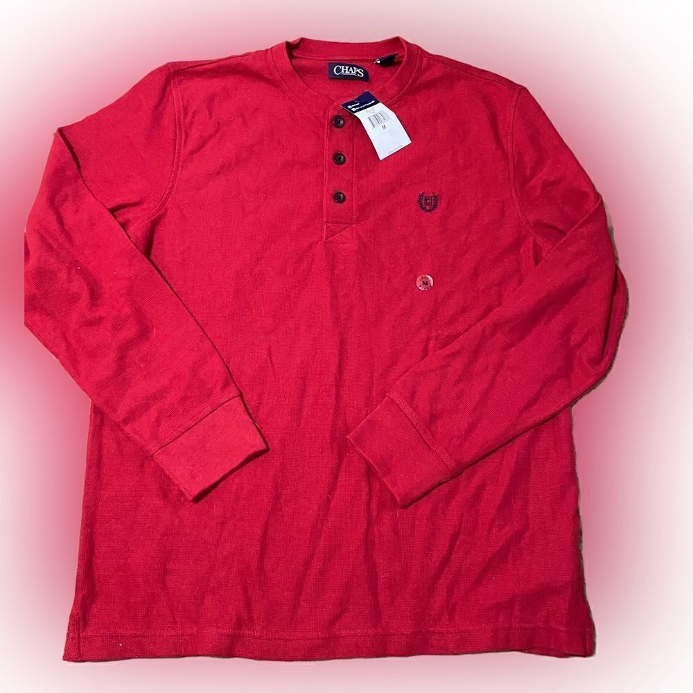Chaps Waffleknit Thermal Henley Shirt NWT